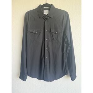 Express Men’s Black Pearl Snap Med Long Sleeve Shirt Preppy Western Rodeo Style